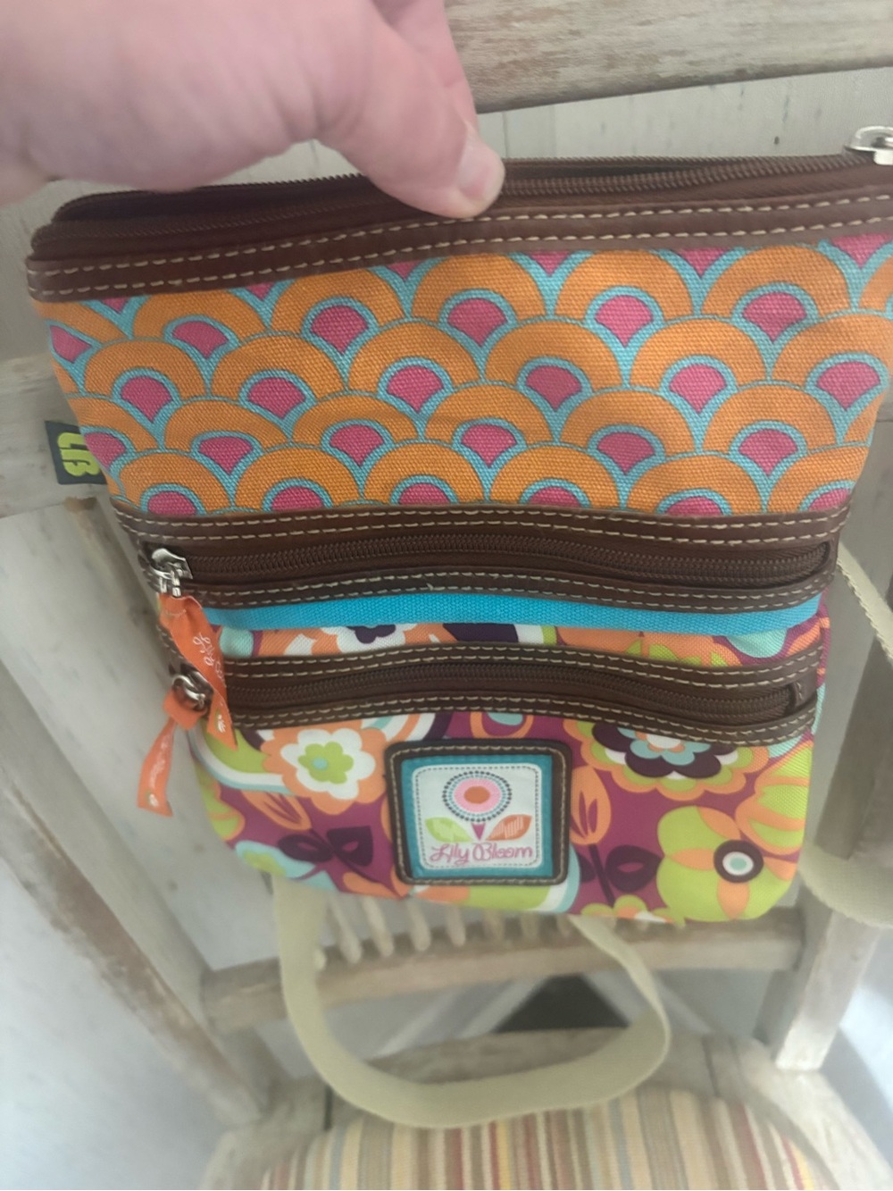 Lily Bloom Orange, Pink & Turquoise Floral Crossbody Bag
